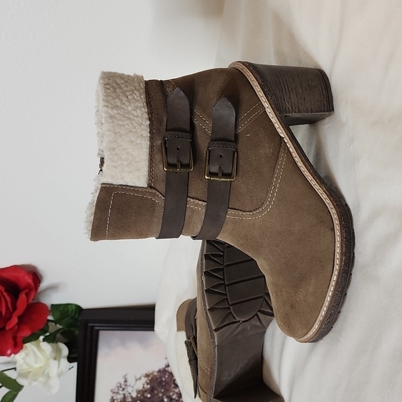 NEW White Mountain Rialto Joker II Brown Suede Chunky Chastity Boots Sherpa Warm - Picture 3 of 15